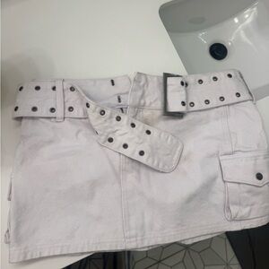 Princess Polly White Belted Skirt